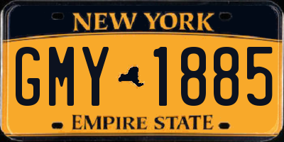 NY license plate GMY1885