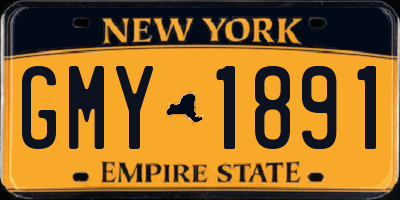 NY license plate GMY1891