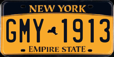 NY license plate GMY1913