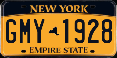 NY license plate GMY1928