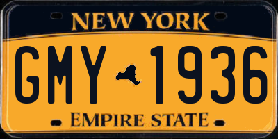 NY license plate GMY1936