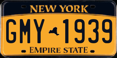 NY license plate GMY1939