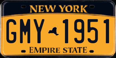 NY license plate GMY1951