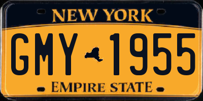 NY license plate GMY1955