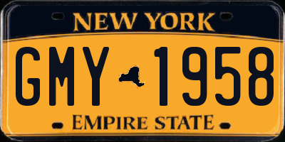NY license plate GMY1958