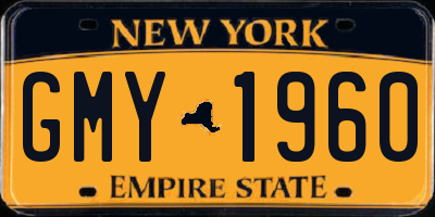 NY license plate GMY1960