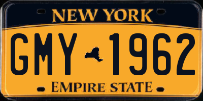 NY license plate GMY1962