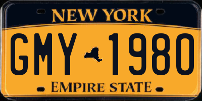 NY license plate GMY1980