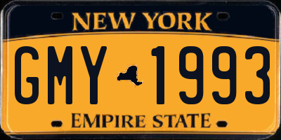 NY license plate GMY1993