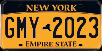 NY license plate GMY2023