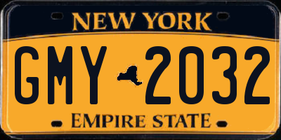 NY license plate GMY2032