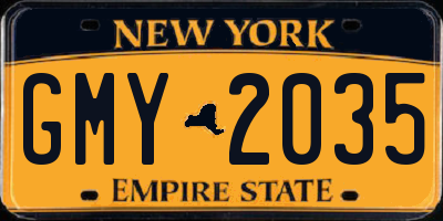 NY license plate GMY2035