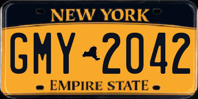 NY license plate GMY2042