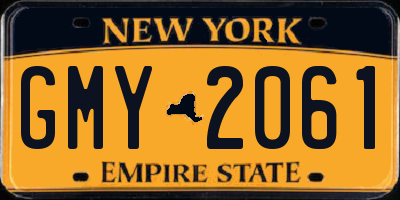 NY license plate GMY2061