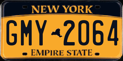 NY license plate GMY2064