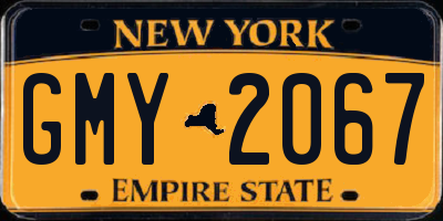 NY license plate GMY2067
