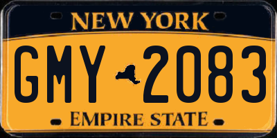 NY license plate GMY2083