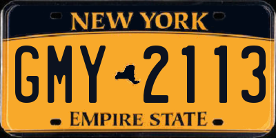 NY license plate GMY2113