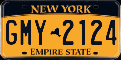 NY license plate GMY2124