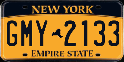 NY license plate GMY2133