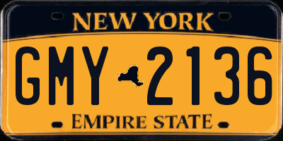 NY license plate GMY2136