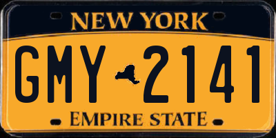 NY license plate GMY2141