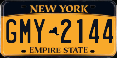 NY license plate GMY2144