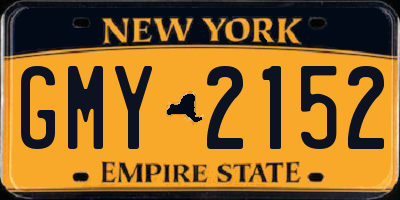 NY license plate GMY2152