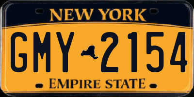NY license plate GMY2154