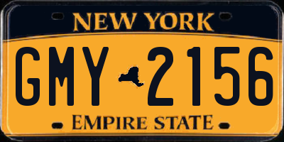 NY license plate GMY2156