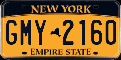 NY license plate GMY2160
