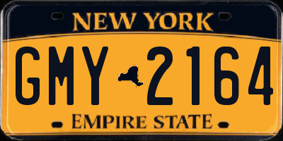 NY license plate GMY2164