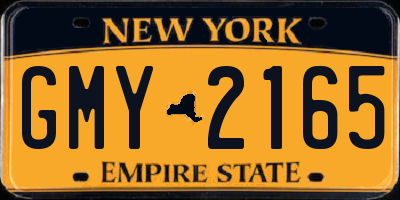 NY license plate GMY2165