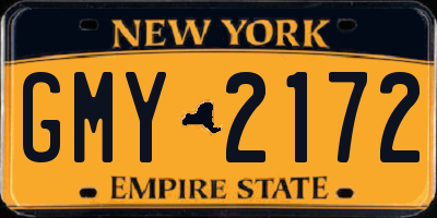 NY license plate GMY2172