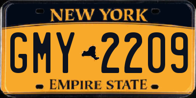 NY license plate GMY2209