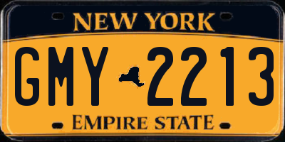 NY license plate GMY2213