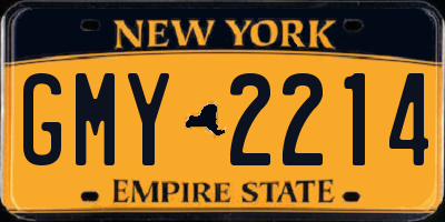 NY license plate GMY2214