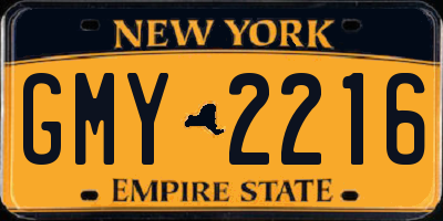 NY license plate GMY2216