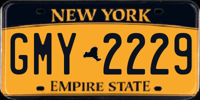 NY license plate GMY2229