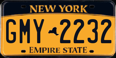 NY license plate GMY2232