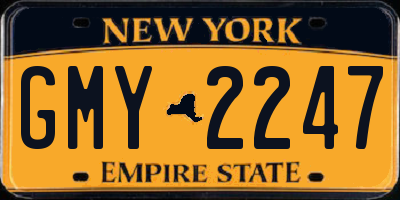 NY license plate GMY2247