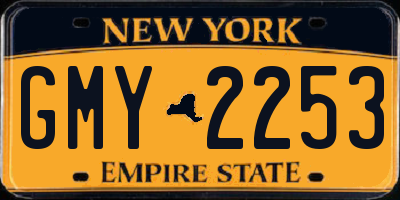 NY license plate GMY2253