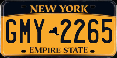 NY license plate GMY2265