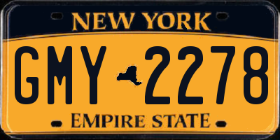 NY license plate GMY2278