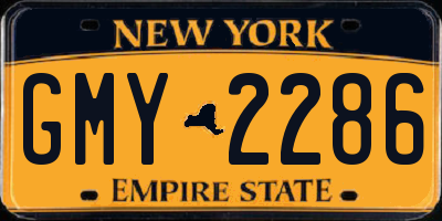 NY license plate GMY2286