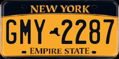 NY license plate GMY2287