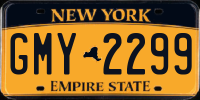 NY license plate GMY2299
