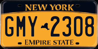 NY license plate GMY2308