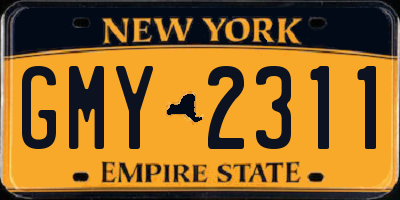 NY license plate GMY2311