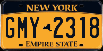 NY license plate GMY2318